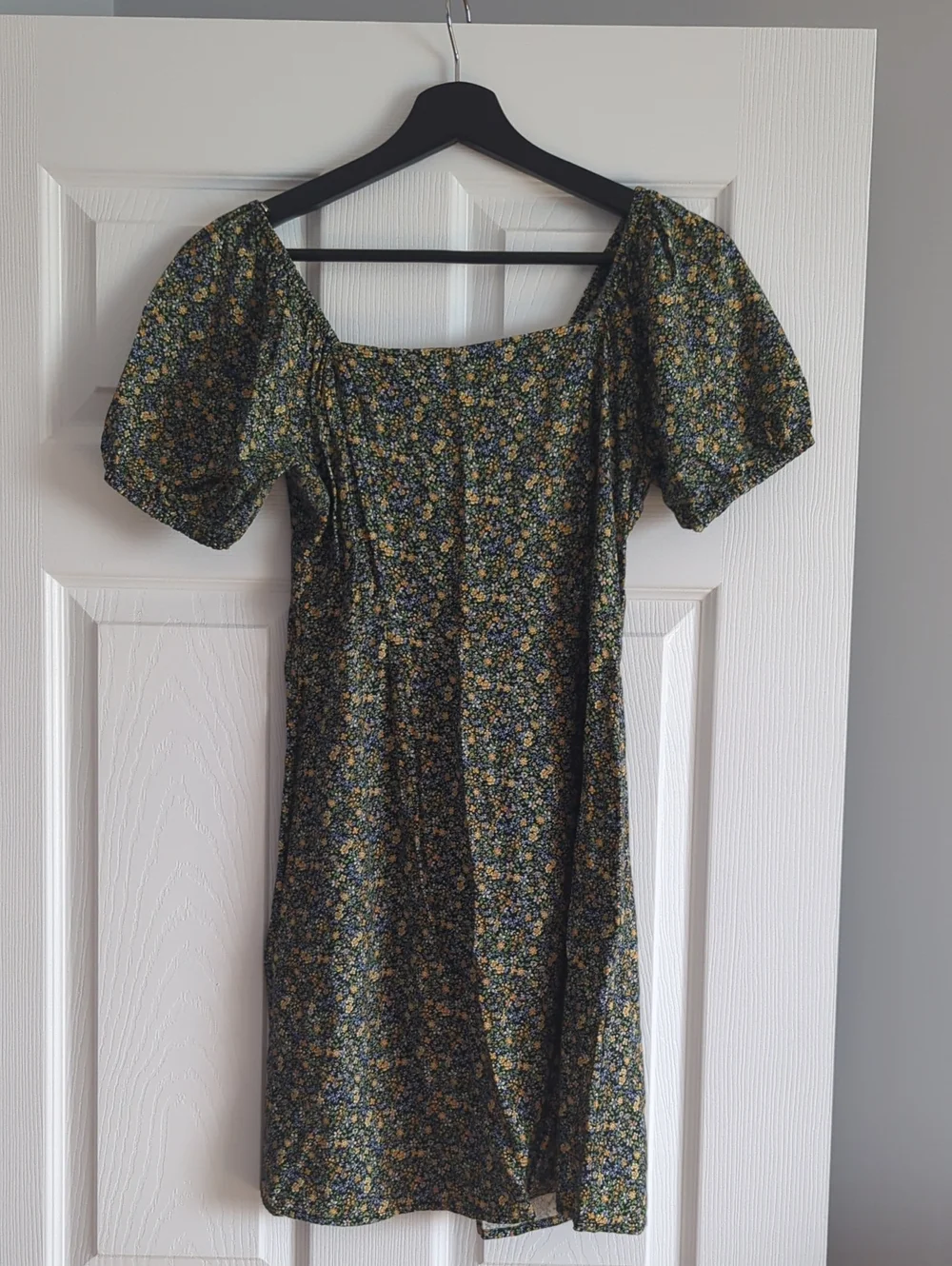 Floral Puff-Sleeve Square Neck Dress - Picture 1 of 2